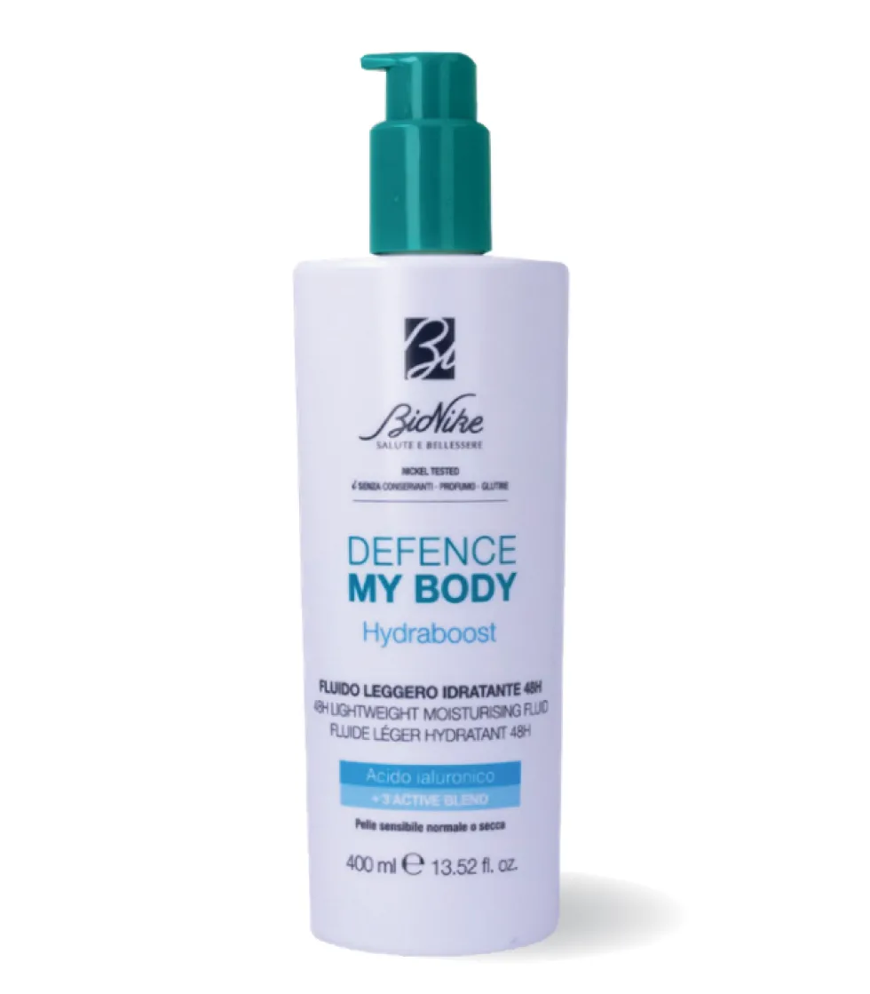 Bionike Defence My Body - Hydraboost Fluido Leggero Idratante 48H per Pelle Sensibile Normale o Secca, 400ml
