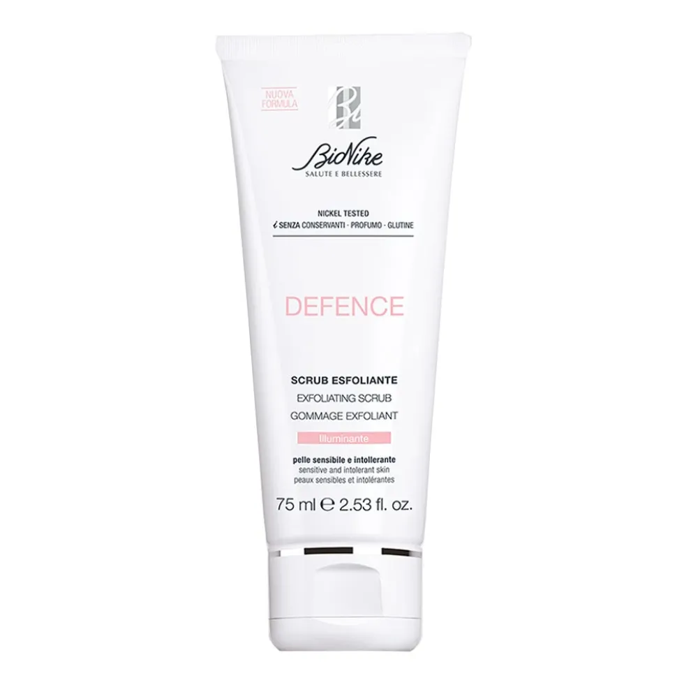 BioNike Defence Scrub - Gel esfoliante viso per levigare e illuminare la pelle, 75 ml