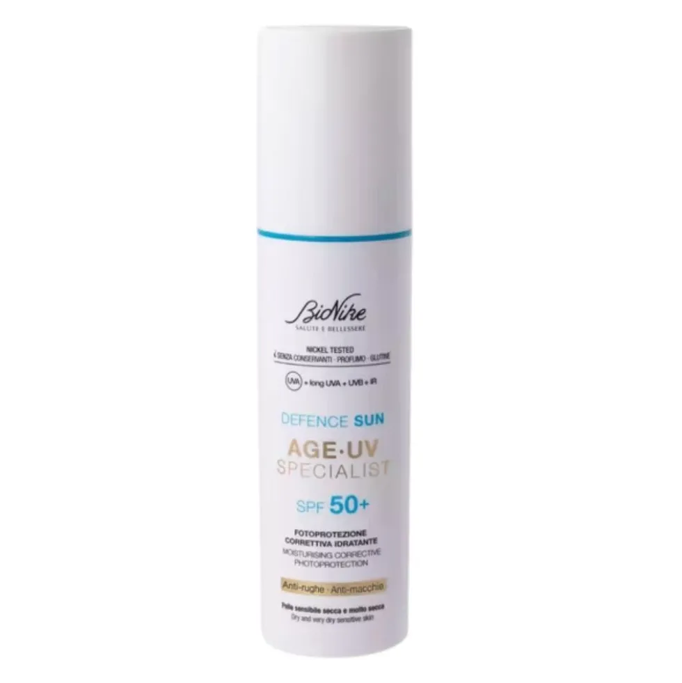 BioNike Defence Sun Age-UV Specialist SPF 50+ - Crema solare viso per le rughe e le macchie, 50 ml