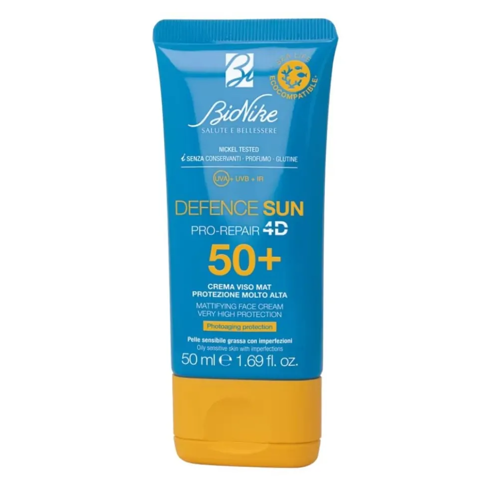 Bionike Defence Sun - Crema Viso Mat SPF50+ Protezione Molto Alta, 50ml