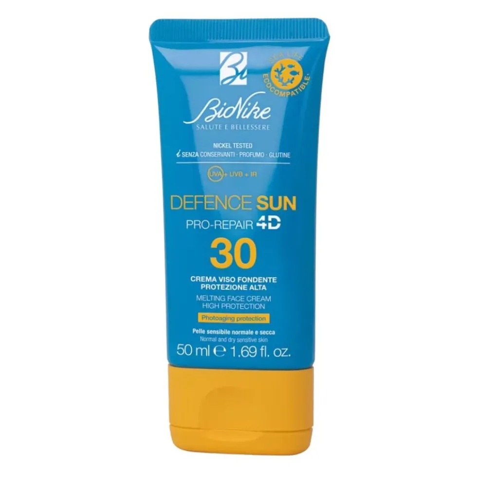 Bionike Defence Sun - Crema Viso Fondente SPF30 Protezione Alta, 50ml