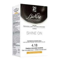 BioNike Shine On castano cioccolato fondente 4.18 - Tintura permanente per capelli, kit da 145 ml