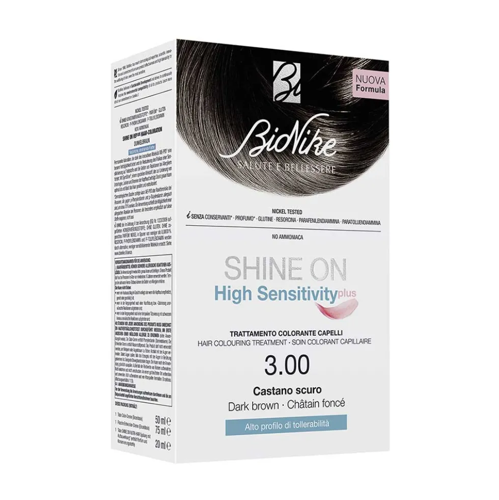 BioNike Shine On High Sensitivity Plus 3.00 Castano scuro - Tinta ad alta tollerabilità, 1 kit