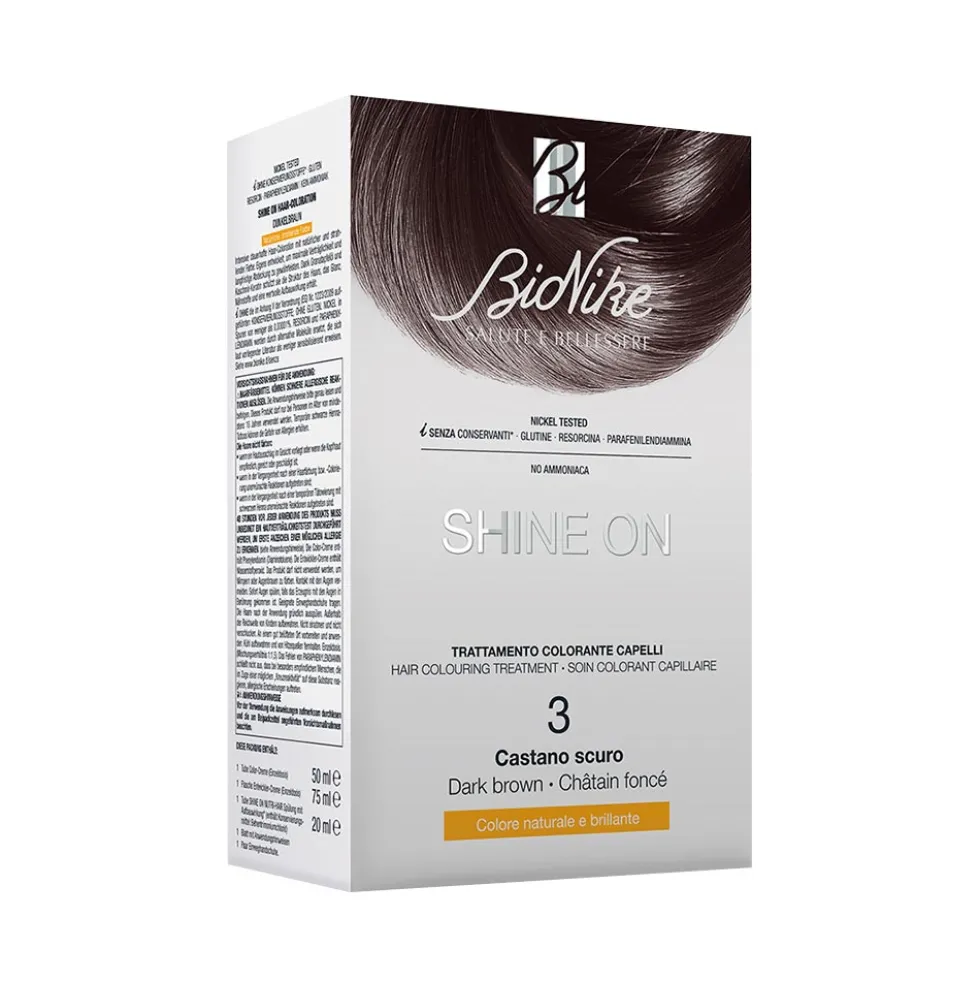 BioNike Shine On - Trattamento Colorante Capelli 3 Castano Scuro