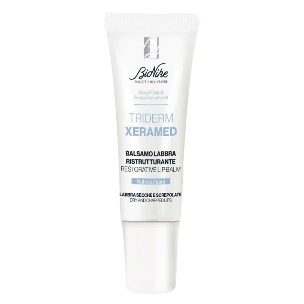 Bionike Triderm Xeramed - Balsamo labbra ristrutturante per labbra secche e screpolate, 10 ml