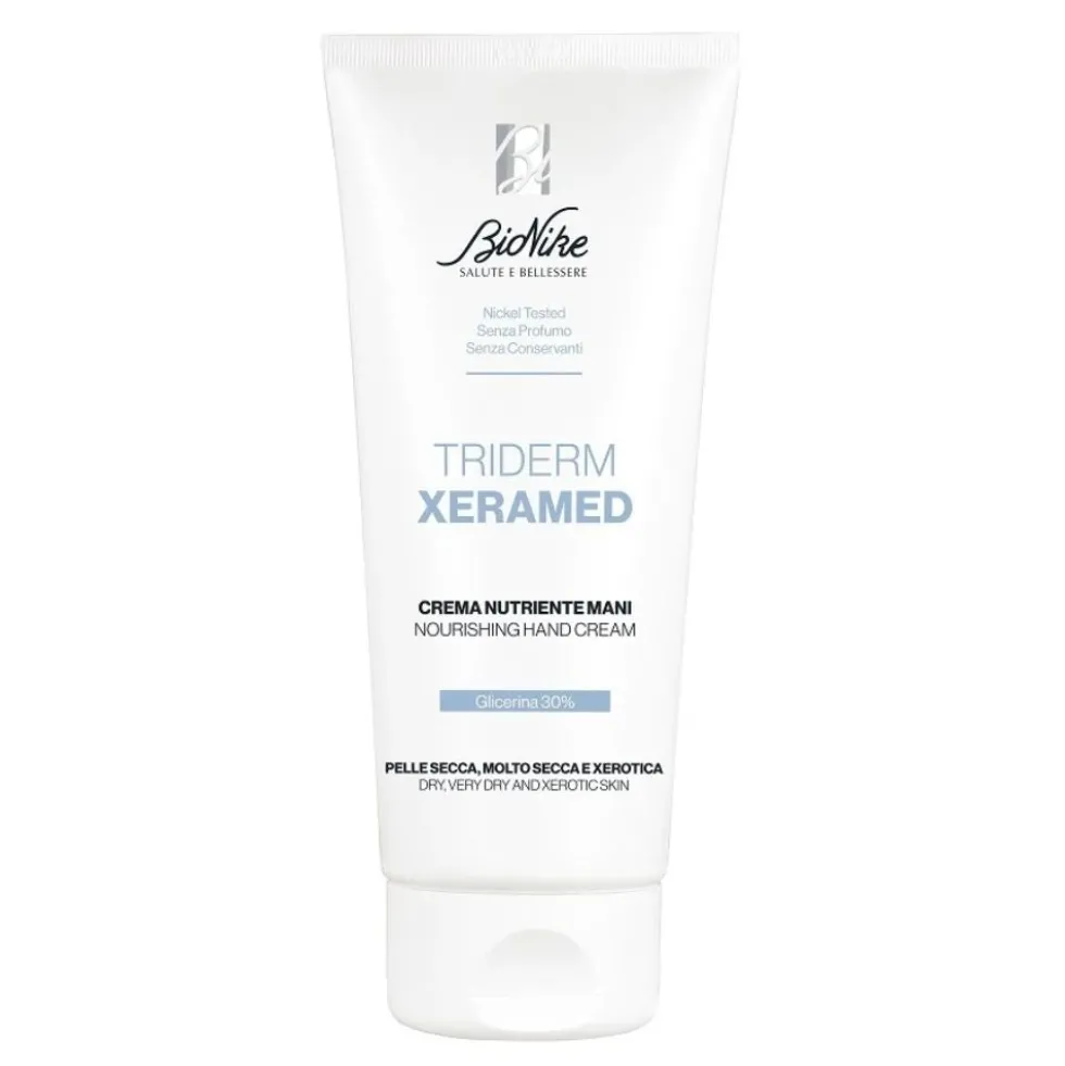Bionike Triderm Xeramed - Crema nutriente mani per la pelle secca e screpolata, 75 ml