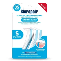 Biorepair Scovolini angolari in gomma con antibatterico per spazi stretti, 35 scovolini