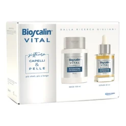 Bioscalin Vital - Cofanetto con maschera riparatrice e siero viso anti-età, 100 ml e 30 ml