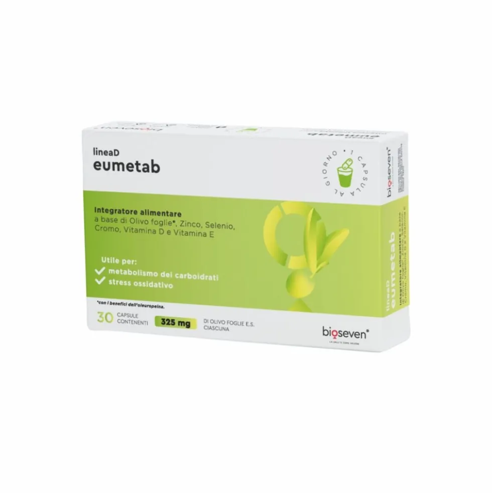 Bioseven lineaD Eumetab Integratore Antiossidante e Antinfiammatorio, 30 Capsule