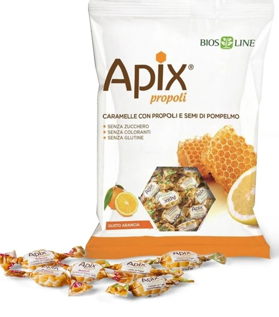 Bios Line Apix - Propoli Caramelle con Propoli al gusto Arancia, 50g