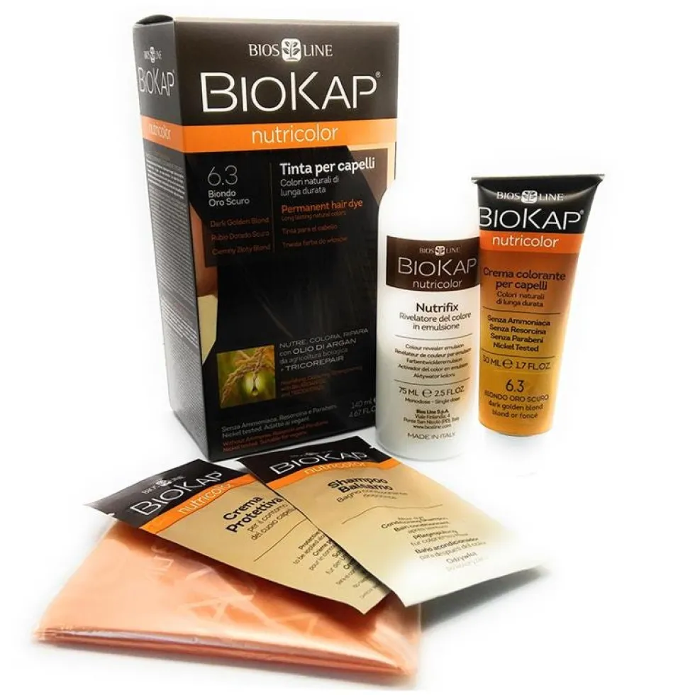 Bios Line Biokap Nutricolor - Tinta Capelli Colore 6.3 Biondo Oro Scuro, 140ml