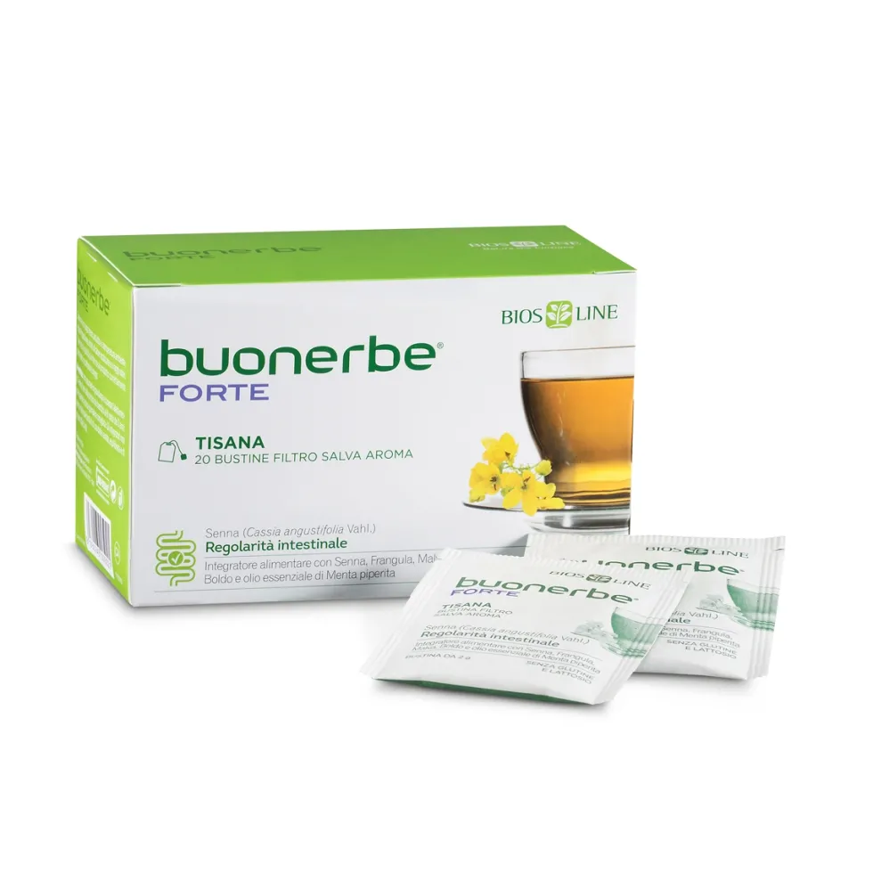 Bios Line Buonerbe Regola - Tisana Forte Integratore alimentare stipsi, 20 bustine