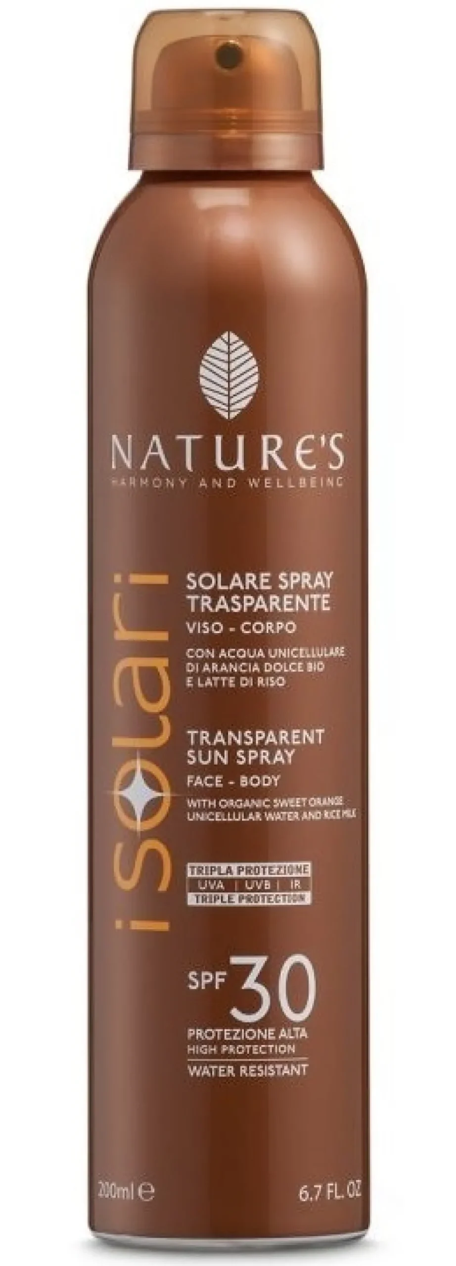Bios Line Nature's I Solari Spray Trasparente Viso Corpo SPF30 200 ml