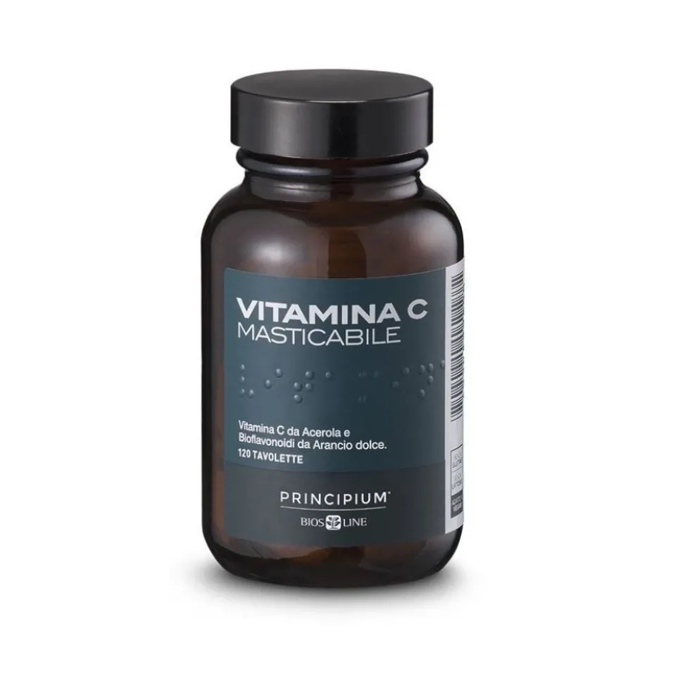 Bios Line Principium - Vitamina C Masticabile Integratore Alimentare, 120 Tavolette