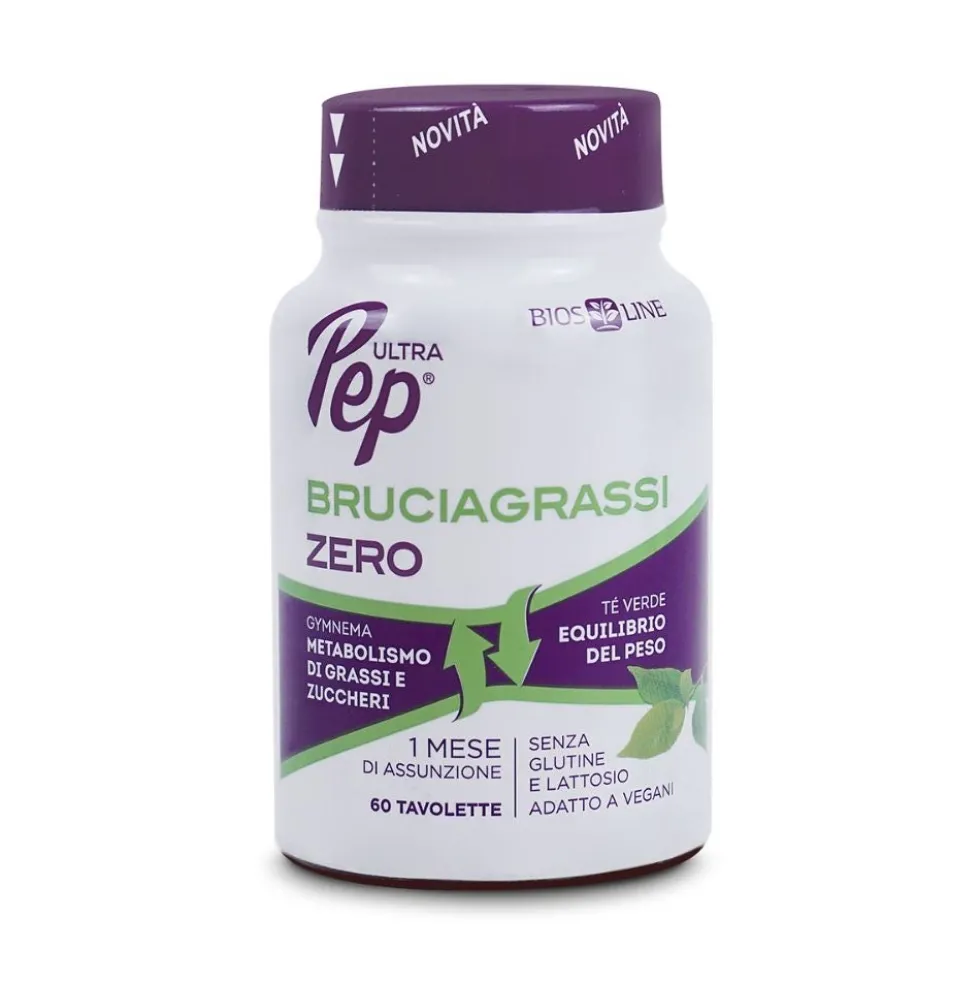 Bios Line Ultra Pep Bruciagrassi Zero - Integratore bruciagrassi Bios Line per il peso, 60 tavolette