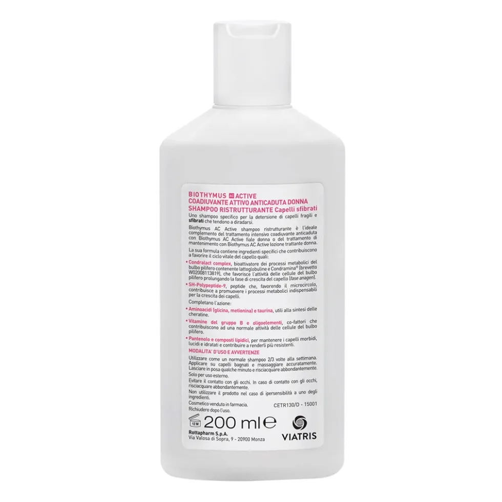 Biothymus AC Active - Shampoo Ristrutturante Anticaduta Capelli Donna, 200ml