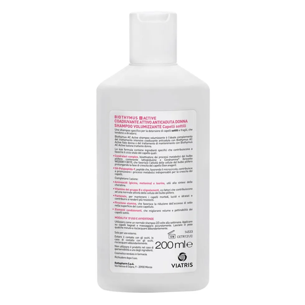 Biothymus AC Active - Shampoo Volumizzante Anticaduta Capelli Donna, 200ml