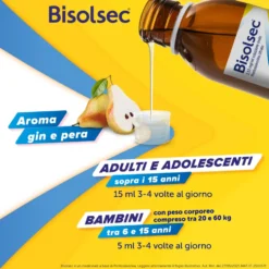 Bisolsec Sciroppo Sedativo per Tosse Secca Azione Rapida Adulti e Bambini 6+, 190ml