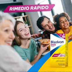 Bisolvon Duo Emolliente Sciroppo Contro Tosse e Gola Irritata Adulti e Bambini 2+, 100ml