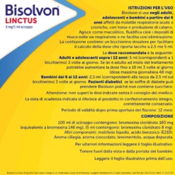 Bisolvon Linctus Sciroppo Mucolitico per Catarro e Tosse Grassa Gusto Cioccolato e Ciliegia (8mg/5ml), 200ml