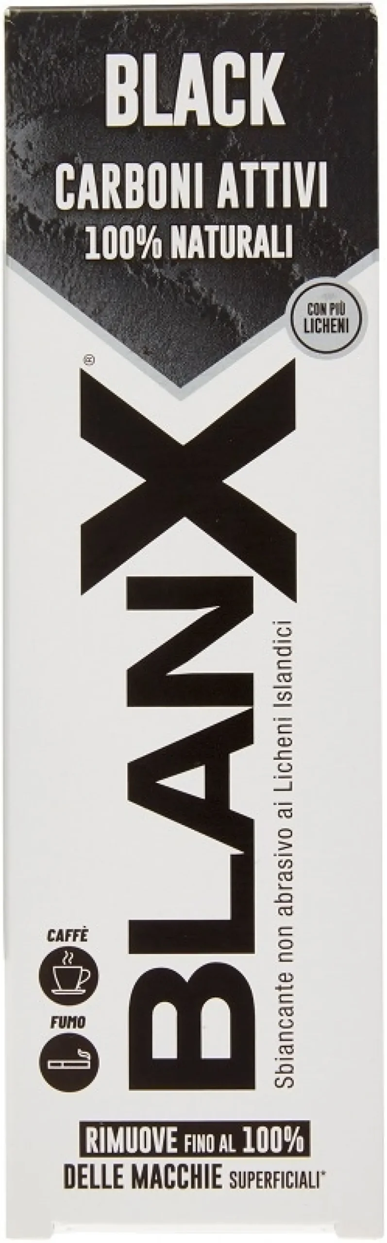 BlanX Black - Dentifricio sbiancante al carbone attivo per rimuovere le macchie, 75 ml