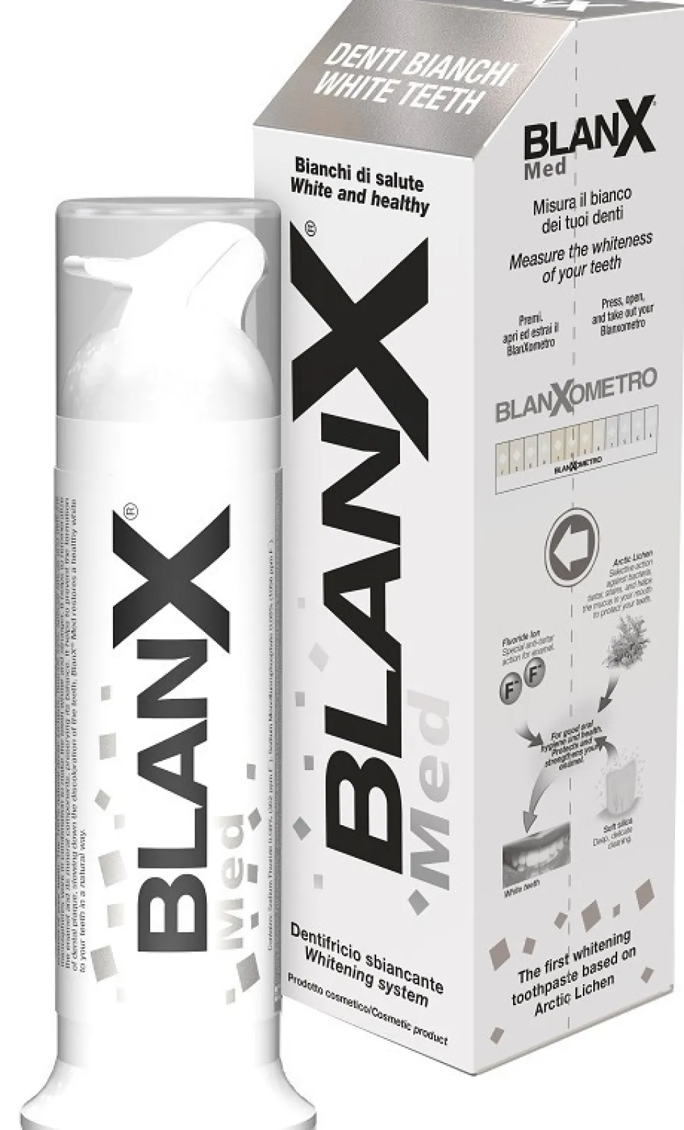 BlanX Med Denti Bianchi - Dentifricio sbiancante naturale per lo smalto, 75 ml