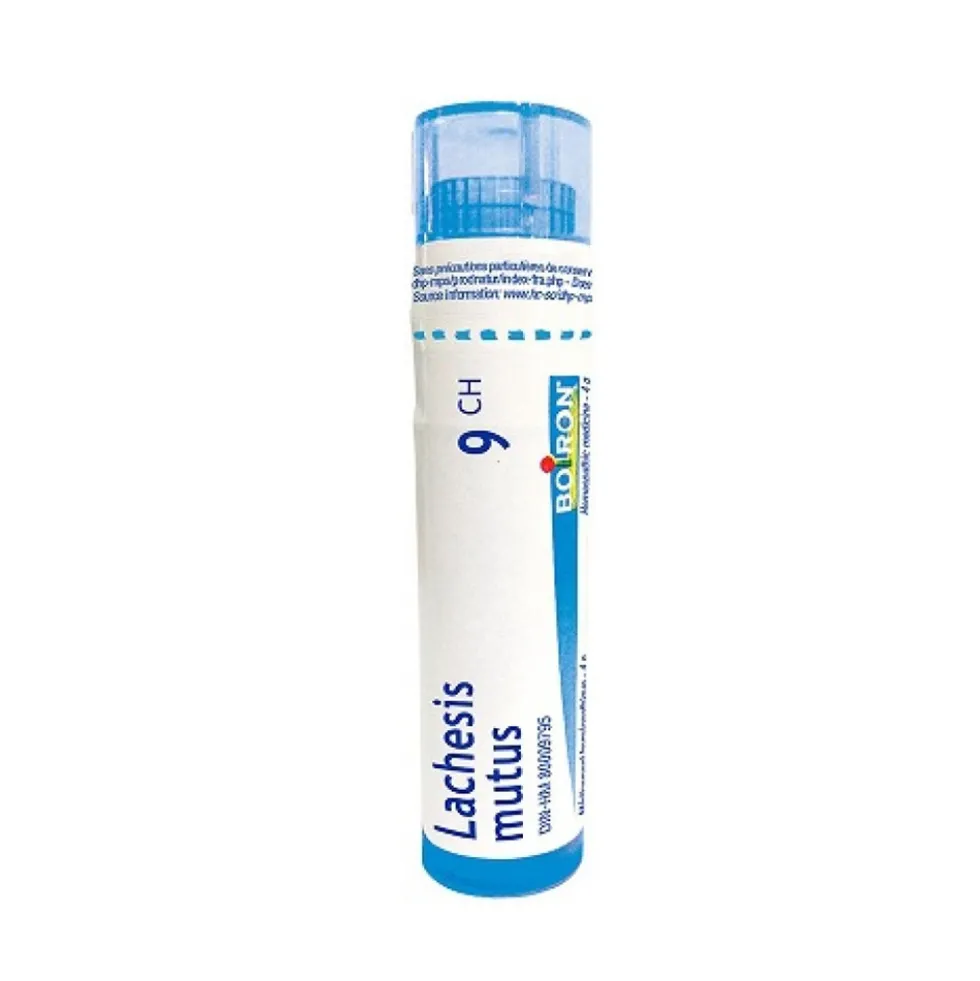 Boiron Lachesis Mutus 9CH - Medicinale omeopatico per le vampate della menopausa, 80 granuli
