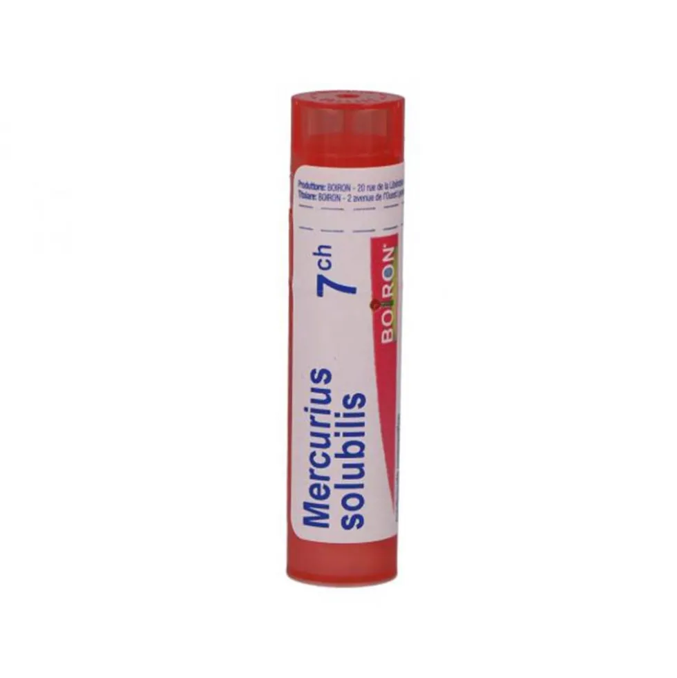 Boiron Mercurius Solubilis 7CH - Medicinale omeopatico per mal di gola e alitosi, 80 granuli