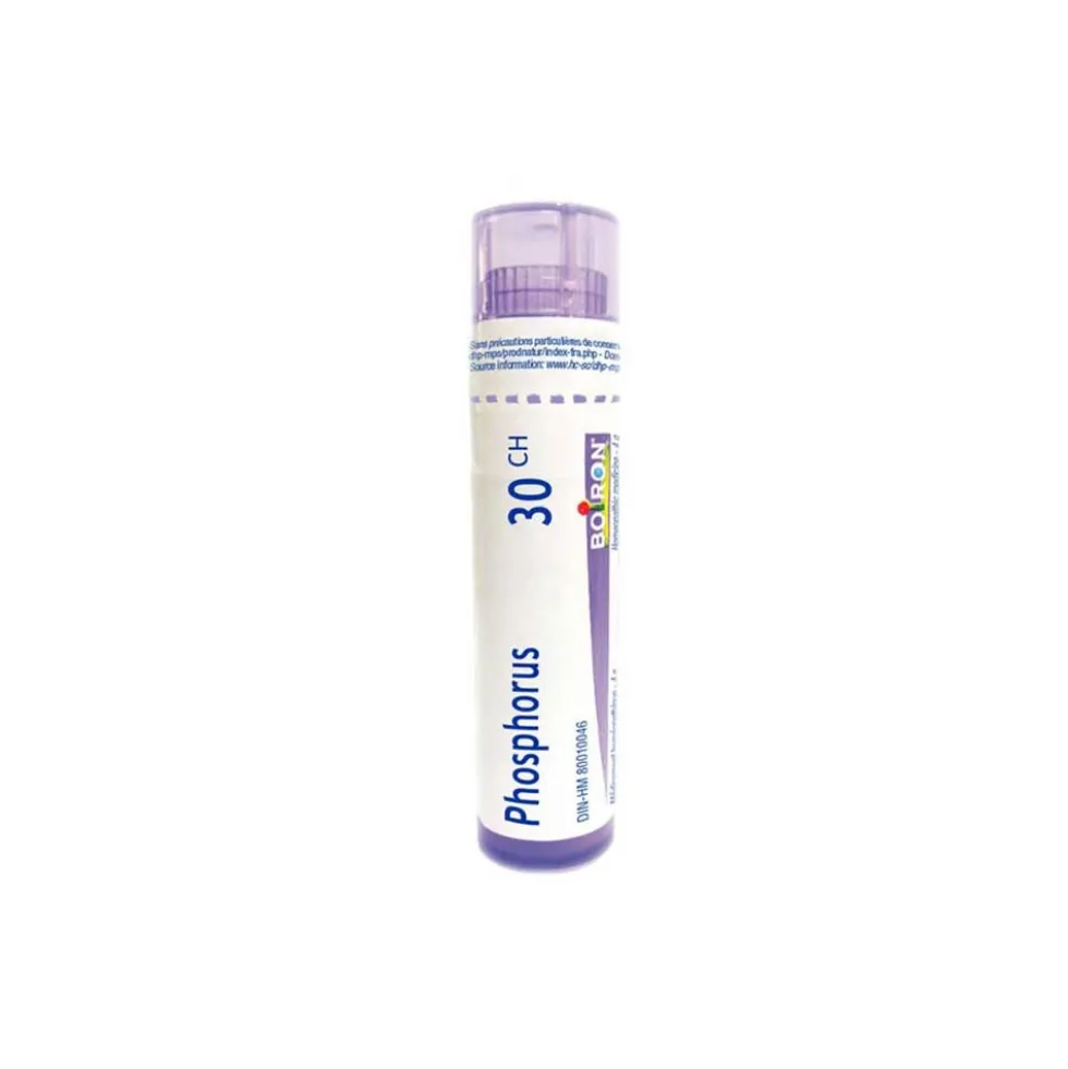 Boiron Phosphorus 30 CH - Medicinale omeopatico per le vertigini con mal di testa, 80 granuli