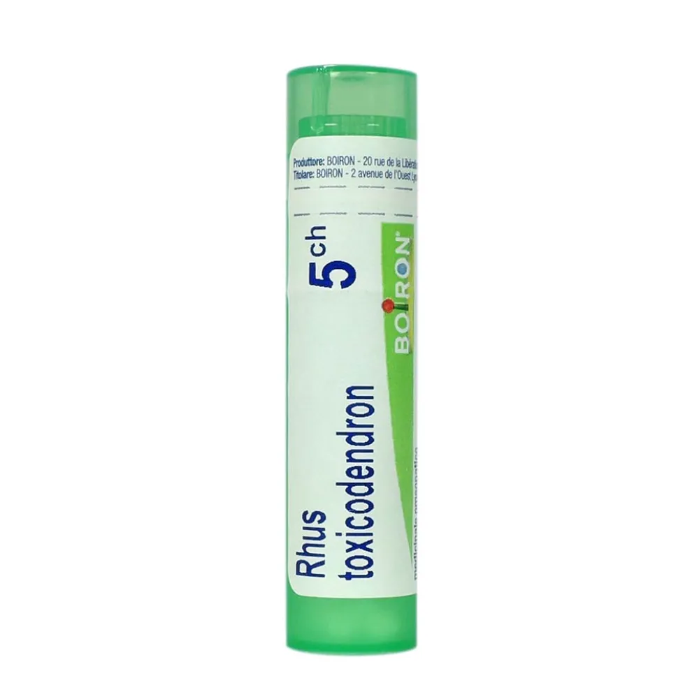 Boiron Rhus Toxicodendron 5 CH - Granuli ad azione antinfiammatoria e antidolorifica, 4 g