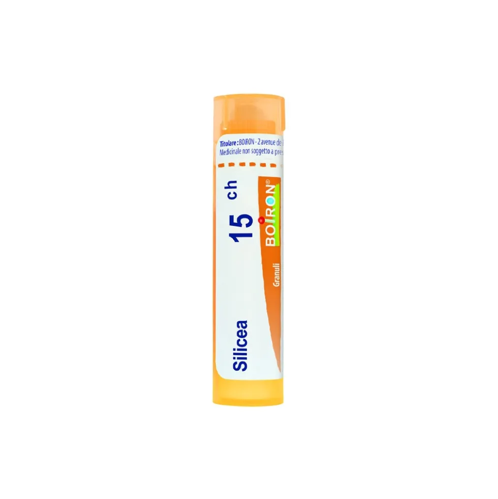 Boiron Silicea 15Ch - Granuli omeopatici ricostituenti e antiacne, tubo da 4 g con 80 granuli