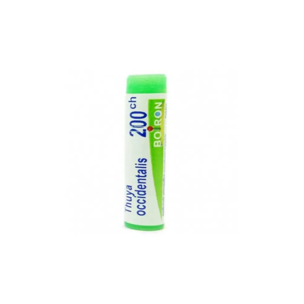 Boiron Thuya Occidentalis 200CH - Granuli omeopatici ad azione dermopurificante, 1 tubo da 1 g