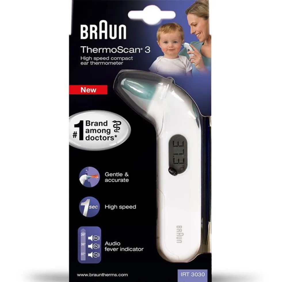Braun ThermoScan 3 Termometro Infrarossi Auricolare, 1 Pezzo