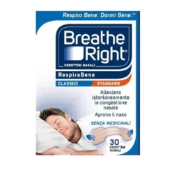 Breathe Right Classici - Cerotti nasali per la congestione e il russamento, 30 pezzi