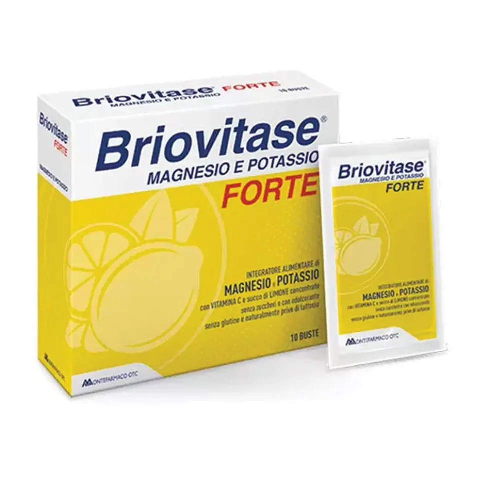 Briovitase Forte - Integratore di magnesio, potassio e vitamina C per l'energia, 20 bustine