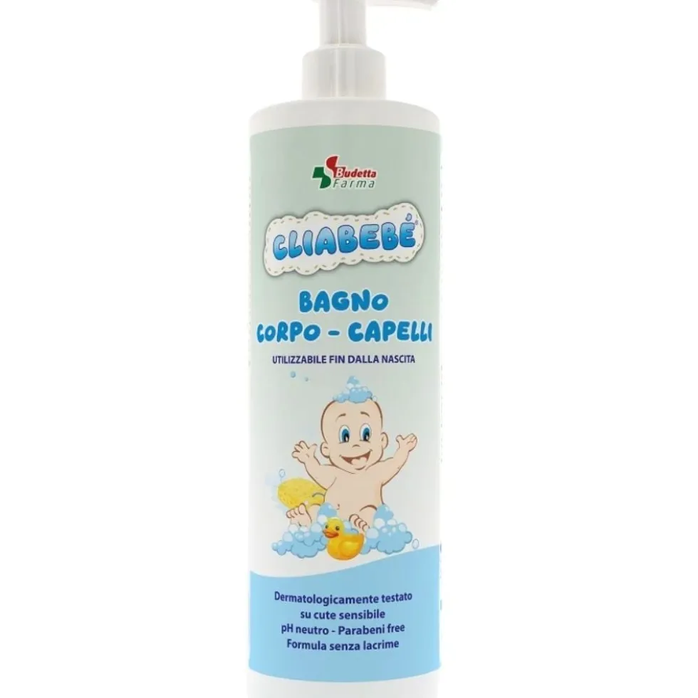 Budetta Farma CliaBebè - Bagno Corpo e Capelli pH Neutro, 500ml