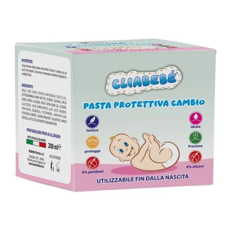 Budetta Farma CliaBebè - Pasta Protettiva per il Cambio, 200ml