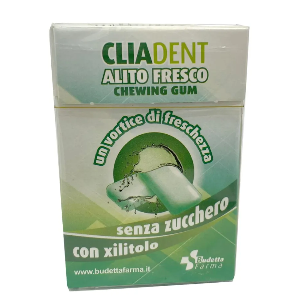 Budetta Farma Cliadent Alito Fresco - Gomme da masticare senza zucchero contro l'alitosi, 24 g
