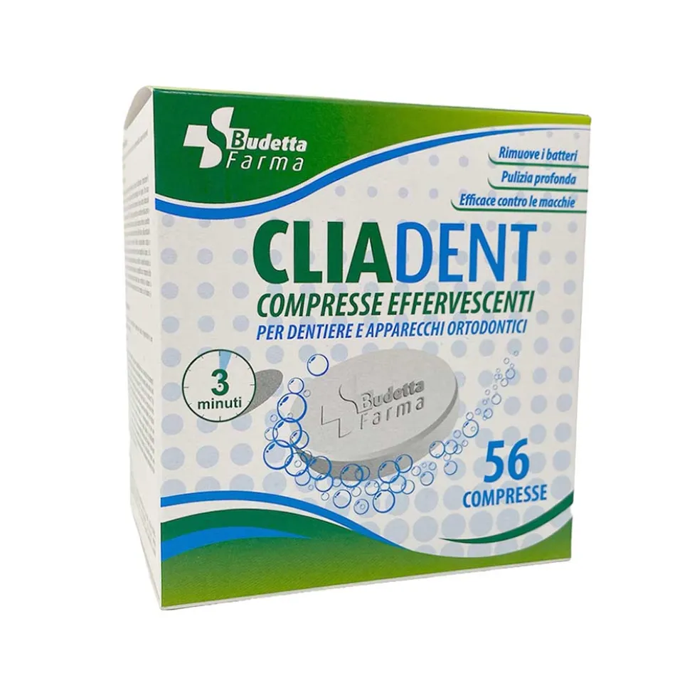 Budetta Farma Cliadent Pulizia Quotidiana Protesi, 56 Compresse Effervescenti