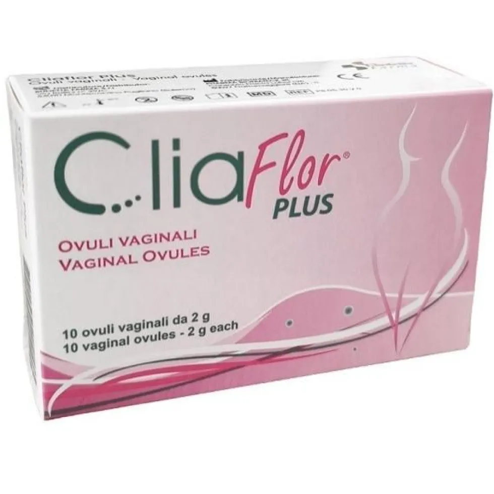 Budetta Farma Cliaflor Plus - Ovuli vaginali per il ripristino della microflora, 10 ovuli da 2 g