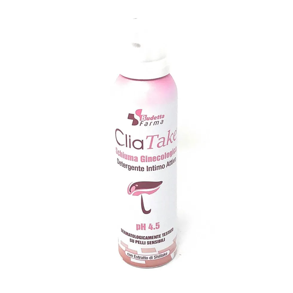 Budetta Farma Cliatake - Schiuma detergente per l'igiene intima ad azione lenitiva, 150 ml
