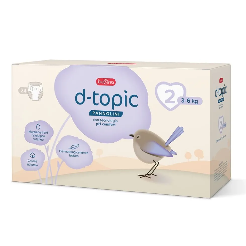 Buona D-Topic - Pannolino Taglia 2 3-6 Kg, 24 pannolini