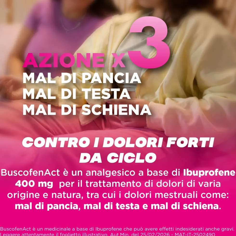 BuscofenAct 400 mg - Analgesico per dolori mestruali e mal di testa, 12 capsule molli