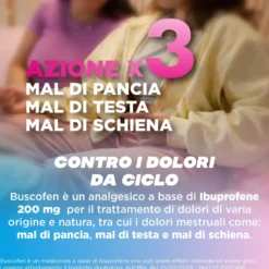 Buscofen 12 Capsule Ibuprofene contro Dolori da Ciclo, 12 Capsule Molli