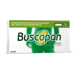 Buscopan contro Mal di Pancia Dolori e Crampi Addominali, 6 Supposte