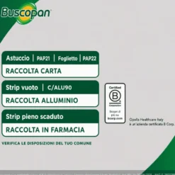 Buscopan contro Mal di Pancia Dolori e Crampi Addominali, 6 Supposte