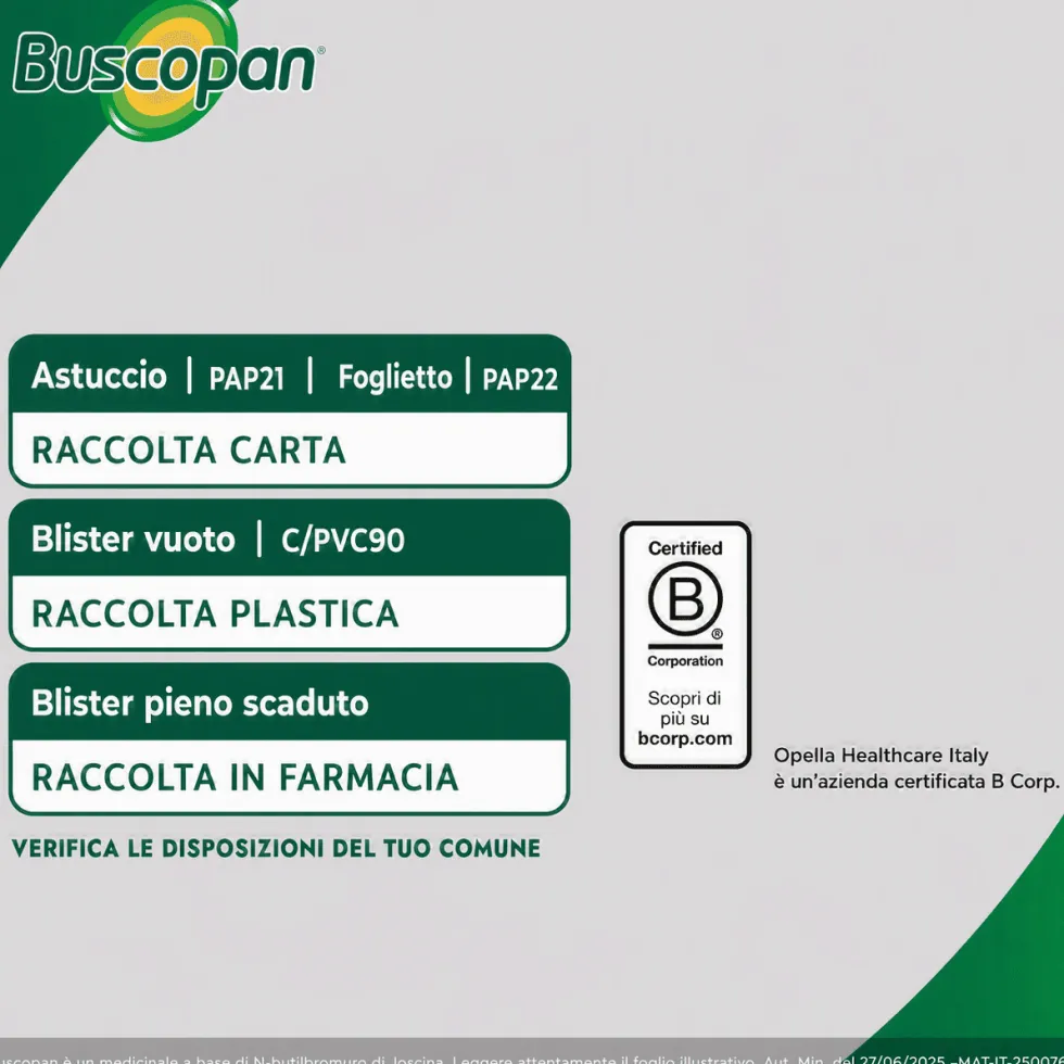 Buscopan contro Mal di Pancia Dolori e Crampi Addominali, 40 Compresse Rivestite