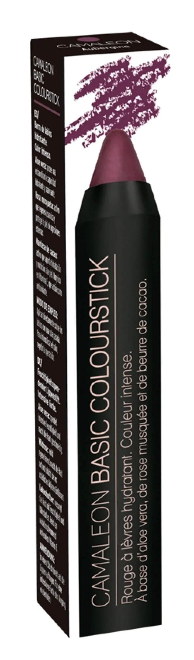 Camaleon Basic Colourstick Melanzana - Rossetto idratante a lunga durata con aloe vera, 4 g