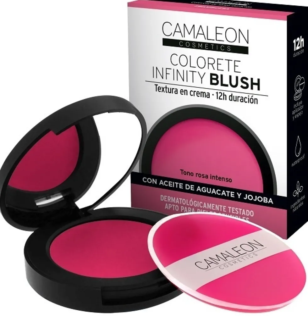 Camaleon Infinity Blush Lampone - Fard in crema impermeabile e idratante con oli naturali, 1 pezzo