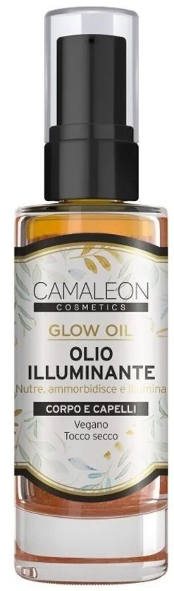 Camaleon Olio illuminante - Olio vegano nutriente dal tocco secco per il corpo e i capelli, 30 ml